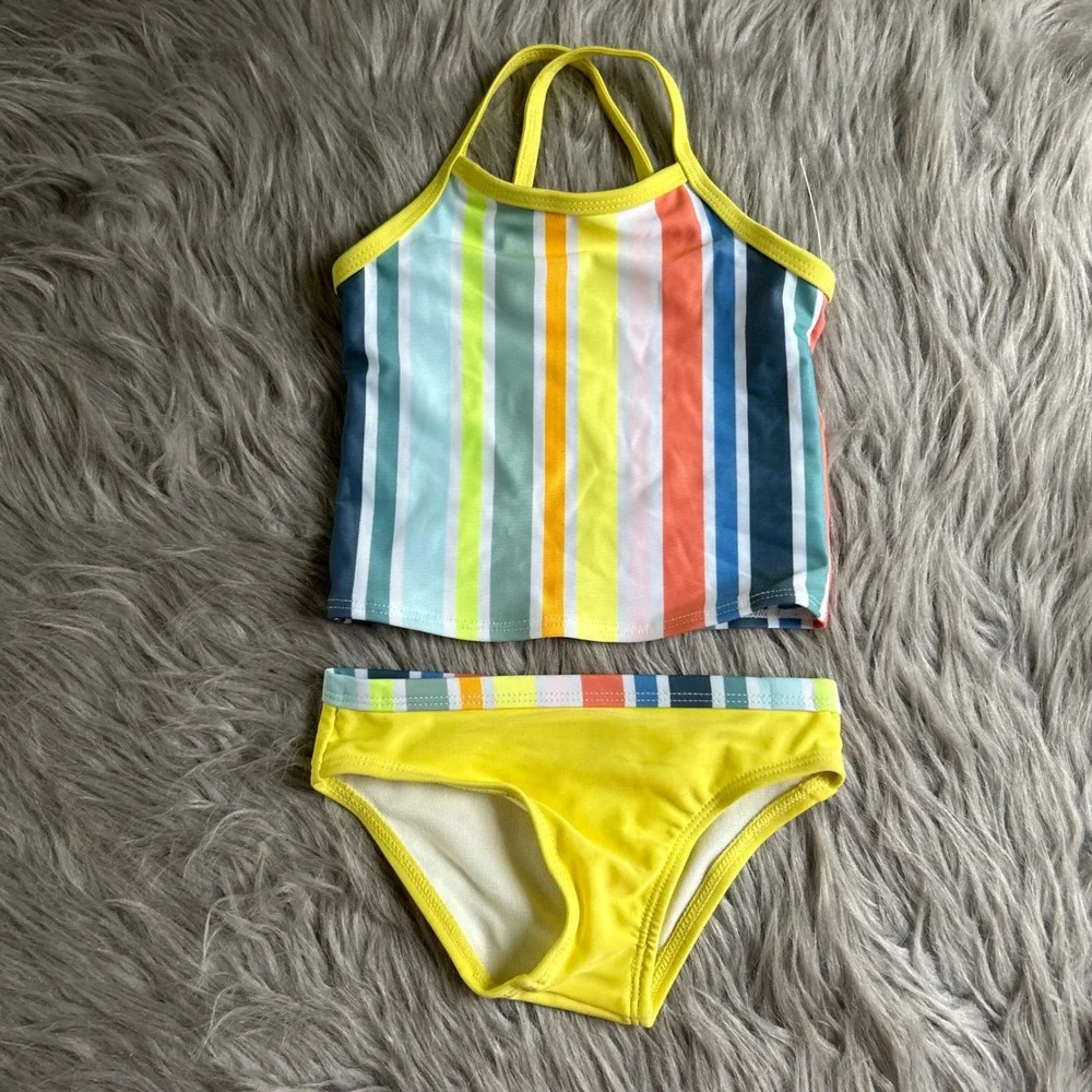 Wonder Nation Swimsuit Baby Girls Size 18 Months Yellow Two Piece‎ Swimwear